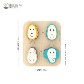Matchstick Monkey, 2 in 1 Wooden Animal Puzzle & Matching Game, Baby and Toddler Toy, Encourages Early Development Through Play, Easy to Grip, 18 Months Old+