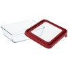 Anchor Hocking TrueSeal Glass Food Storage Container with Lid, Cherry,