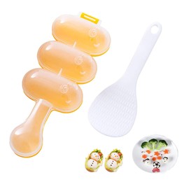 picoggo Rice Ball Maker Set with Mini Scoop - Sushi Plate with Handle, DIY Shake - N - Make Sticky Rice Shaper for Kids and Family Ball Mold