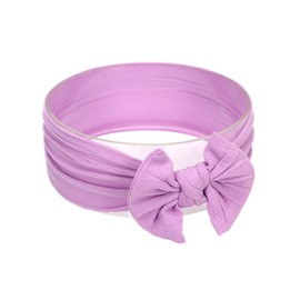 Koolgil Baby Girl's Toddler Bow Knot Headbands Soft Nylon Headband for Daily Life Birthday Party Photography (Light Purple)