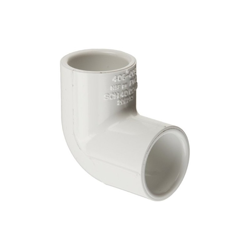 Spears 406 Series PVC Pipe Fitting, 90 Degree Elbow, Schedule