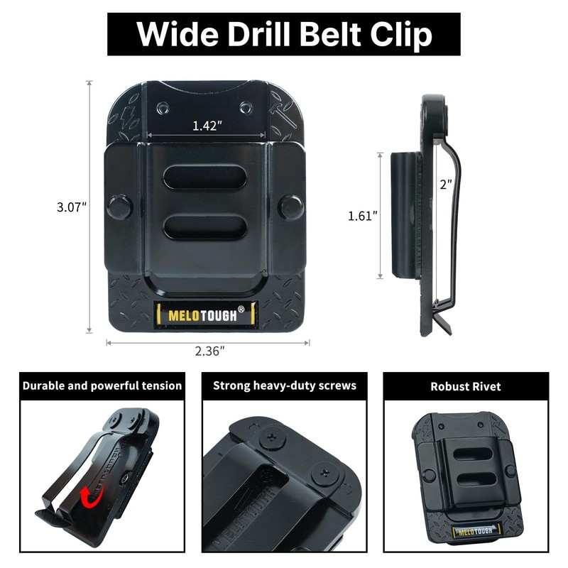 MELOTOUGH Tape Measure Holder,Tape Measure Belt Clip,Drill Holder for Tool