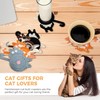 4PC Drink Coaster Cat Gifts for Cat Lovers, Fun Woven
