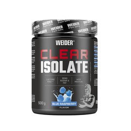WEIDER Clear Whey Isolate, Fruity Whey Protein Isolate with High Protein Content for Refreshing Protein Shakes, Premium Quality Protein Powder, Sugar-Free, Blue Raspberry, 500 g