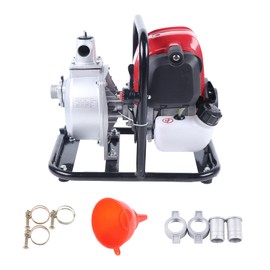 4 Stroke Water Pump Portable Gasoline Engine Water Pump Single Cylinder Air Cooled Garden Lawn Pumping Watering for Field Pumping Drainage Crops Green Seedlings Irrigation Fertilization 1200W 38CC