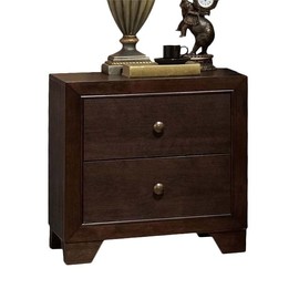BOWERY HILL 2 Drawer Wooden Bedside Nightstand in Espresso