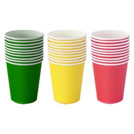 JIHUOO 60 Pcs Christmas Paper Cups Holiday Drinking Cups Party Favor Cups Small Colored Paper Cups Cold Beverage Cups Hot Drinks Cups Xmas Party Supplies Red Green and Yellow