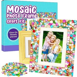 PURPLE LADYBUG Decorate Your Own Mosaic Photo Frame Craft Kits for Kids Age 6+ - Creative Gifts for 10 Year Old, Birthday Gifts for Teenage Girls, Arts & Crafts Presents for Children Ages 7 8 9