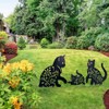 Feld Kunst Garten Metall Statue Dekoration, 3 Katze exponierte Silhouette