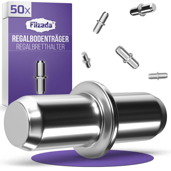 Filzada 50 x Shelf Brackets 5 mm Stainless Steel Solid