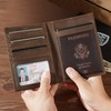 Polare Luxury RFID Blocking Leather Passport Holder Travel Wallet for