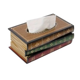Vintage Style Wooden Antique Book Tissue Holder Dispenser, Classic Home Décor, Handmade and Hand-Painted by Dependable Industries Inc. Essentials