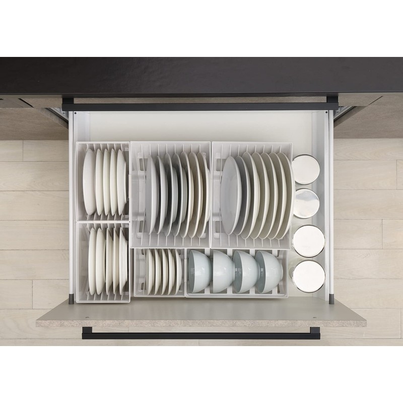 Richell Totono N Dish Stand for Drawers, Wide, White, 11.0