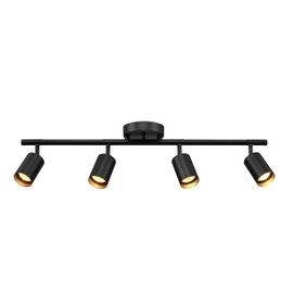 GLOBE Electric 64000166 30" 4-Light Track Lighting with 7W LED Integrated Night Light Strip, Matte Black, Pivoting Track Heads, Nightlight: 400 Lumens, 2000 Kelvin, Ceiling Light, Home Improvement