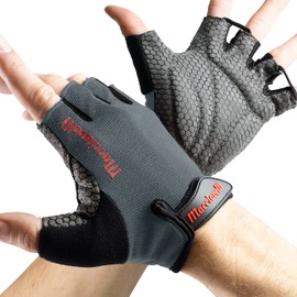 MACCIAVELLI® Gym Gloves, Weight Lifting Gloves - Breathable Training Gloves with excellent Grip for Fitness & Bodybuilding - Workout Gloves for Men & Women (Grey, M)