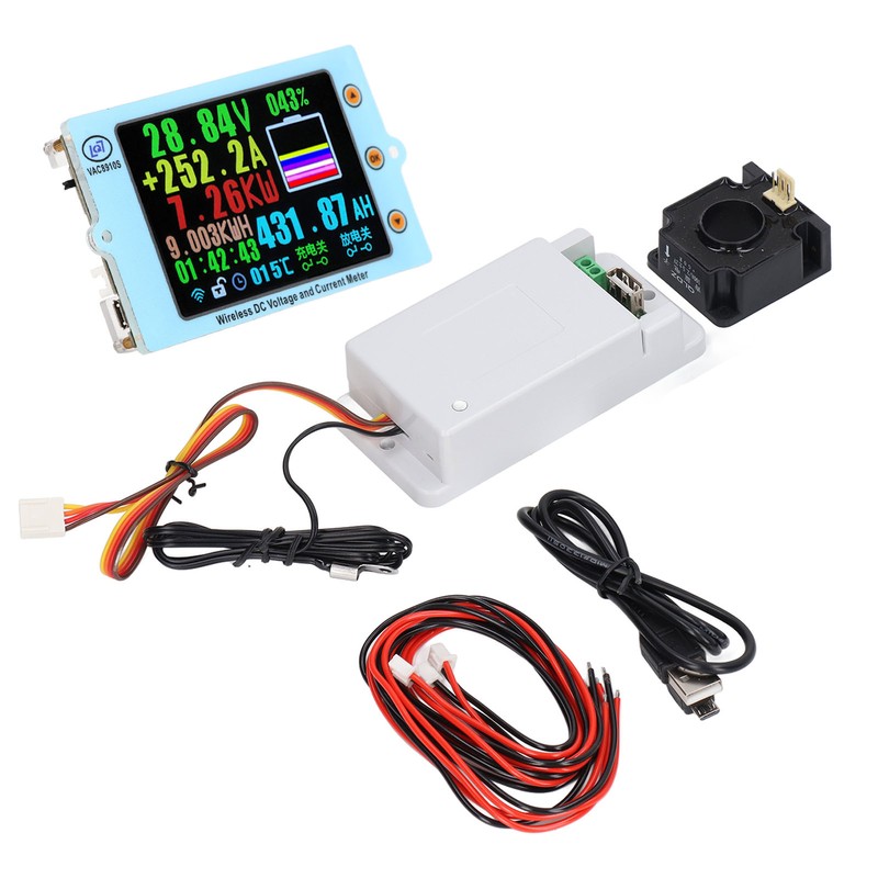 Wireless Voltmeter Coulometer Battery Monitor Temp Power Capacity Meter with
