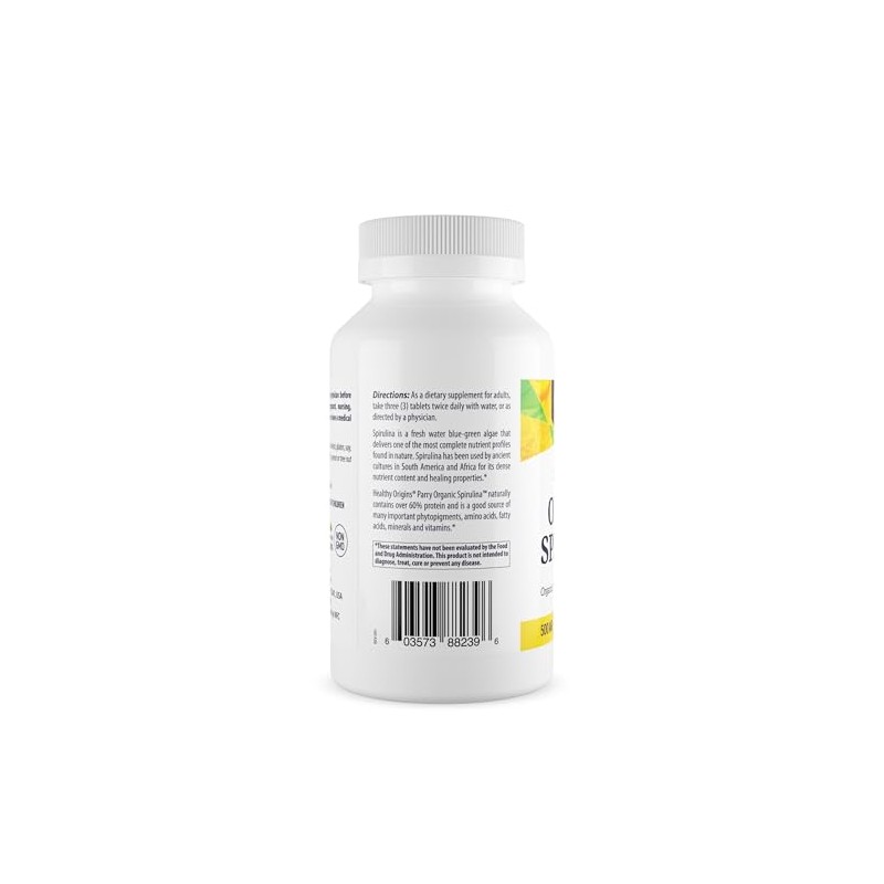 Healthy Orgins Organic and Kosher Spirulina Tablets, 500 Mg, 720