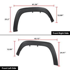 DOTCOM Front Fender Flares,Compatible with 2016-2021 Toyota Tacoma,Black Smooth Fender Splash Shield Driver and Passenger Side 2PCS