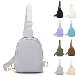 VOROLO Small Sling Bag For Men and Women，Crossbody Bags For Women with Ajustable Strap Trendy Cross body Bag Light Grey