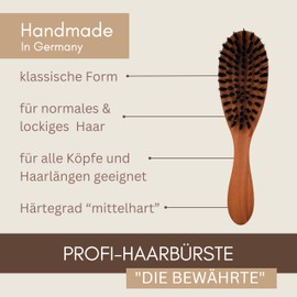 Thats me organic Professional Hair Brush "The Proven One" - Made of Pear Wood & Boar Bristles - For Normal Hair and Curls - Natural Hair Brush for Everyday Use - Sleek Bun Brush