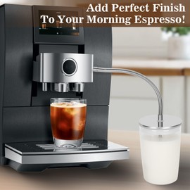 Clear Glass Milk Container for Jura,Compatible with Jura Coffee Machine Models: Z8,Z6,J6,S8, S80, E8,GIGA X8cG2/X8G2/X3cG2/X3G2/5,X8,X10,WE8,W3,X7,ENA 8,Micro 90,E6,D6,16.9oz Glass Milk Container