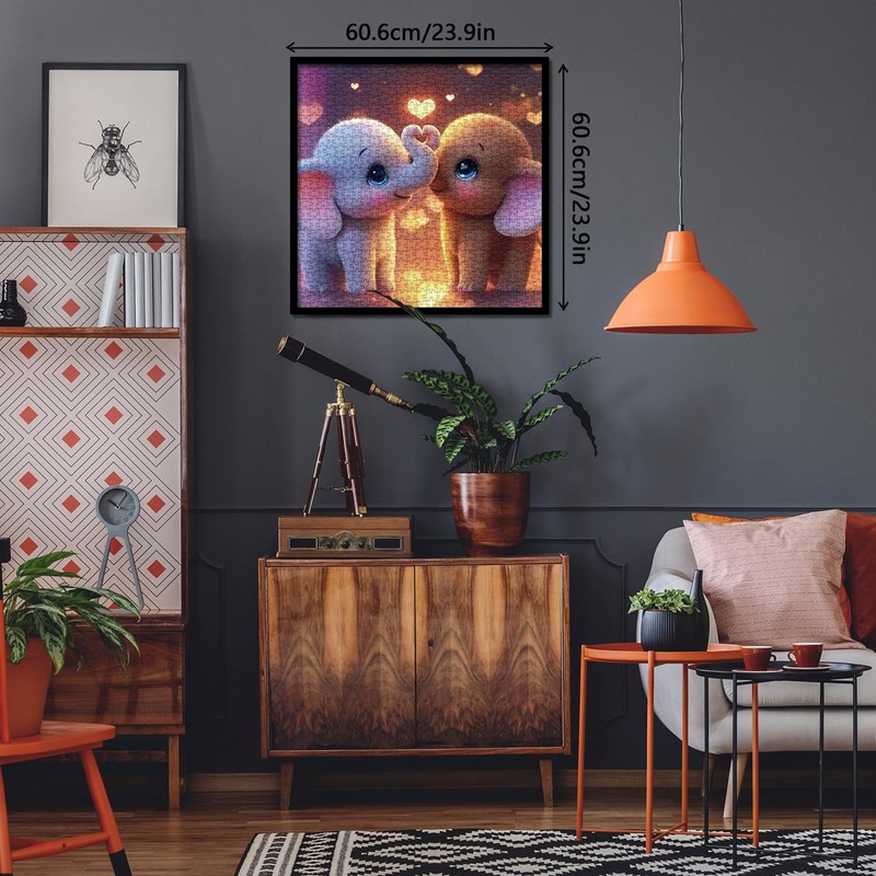 Funny Elephant Puzzles for Adults 1000 Pieces, Cute Animal Art