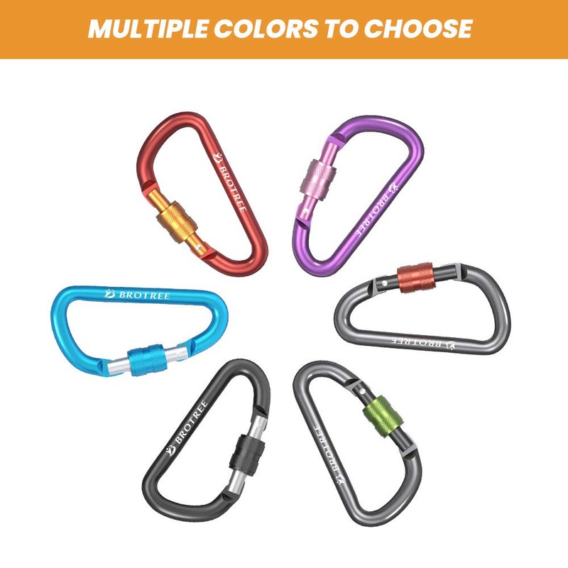 Brotree Small Carabiner Clips Mini Locking Carabiner - 6cm Aluminum