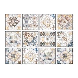 Adreamer90 Decorative 2D Tile Stickers 5.91x5.91'' for Kitchen, Laundry,Shower, Self Stick Art Decor Tile Cover Up Stickers Stick On Backsplash Wall Tile
