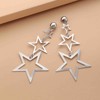 Cimenexe Bohemian Star Dangle Earrings Silver Star Drop Earrings Hollow