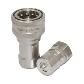 3/4″ NPT ISO 7241-B Stainless Steel Quick Disconnect Hydraulic Coupler Set