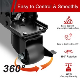 MAICHUAN Upgraded Steel Construction Caster Wheel Kit with Brake for Milwaukee Packout Tool Box Rolling Steel Construction Accessories 200 Lbs Capacit