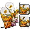 Grtfcolr Fall Pumpkin Oven Mitts and Pot Holders Sets of