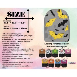 TheLivelyFamily Urban Cool Vibes: Grey Children's Backpack with Playful Bat Design!