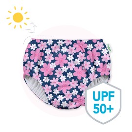 i play. by green sprouts Rashguard de Dos Piezas para niñas, Raya de Aqua, 12 Meses