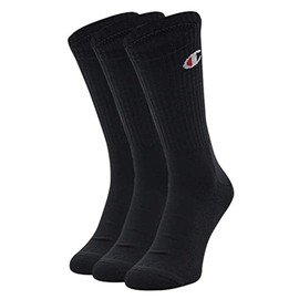 Champion Core 3PP Crew Ankle Socks, Black, 43-46 (Pack of 3)