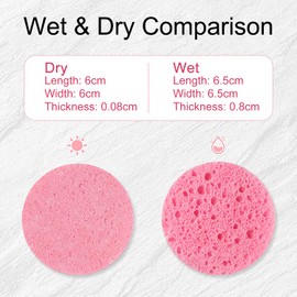 25 Pcs Facial Sponges,Face Sponges Cleansing,Compressed Face Cleansing Sponge Cellulose Face Sponge For Men Women Massage Makeup Removal(pink)
