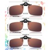 5 Pairs Polarized Clip-On Sunglasses Rimless Flip Up Anti-Glare Driving