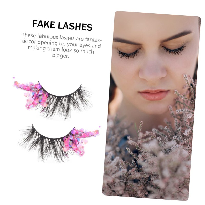 Outanaya Fluorescence False Lashes Glitter Eyelash Extensions 3d Effect for