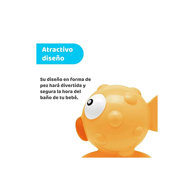 CHICCO, Termómetro para Baño, Pez, Color Naranja