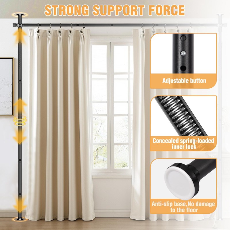 AKTOP Room Divider Curtain Rod, No Drilling Privacy Room Separator