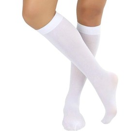 JUNGANRHA® Women Knee High Pop Socks - Ladies Knee Length Trouser Long Socks - Breathable Microfiber Girls Stockings for Casual Daily Wear Comfort | One Size | White | Pack of 3