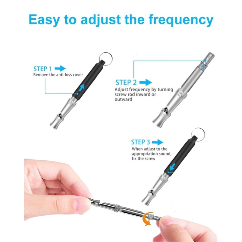 Dog Whistle, 2Pcs Professional Ultrasonic Dog Training Whistle, Adjustable Frequency