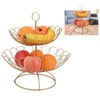 2 Tier Fruit Bowl Modern Nordic Design Geometric Detachable Gold
