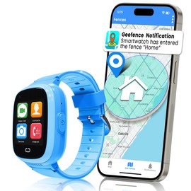 Emojikidz 2025 Model Smart Watch for Kids | Phone Watch & GPS Tracker for Children Ages 3-12 | Calling, Texting, GPS Tracking, Camera, School Mode | SOS & Safety Alerts | SIM Card Included (Blue)