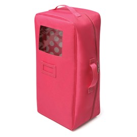 Badger Basket Toy Doll Travel Case with Pop-up Bed with Bedding for 18 inch Dolls - Pink