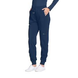 WHITE CROSS Scrub Pants 367 - Women’s Jogger Style - Fit Athletic Pants - Cargo Pocket - Stretchable Fabric - (Small, Navy)
