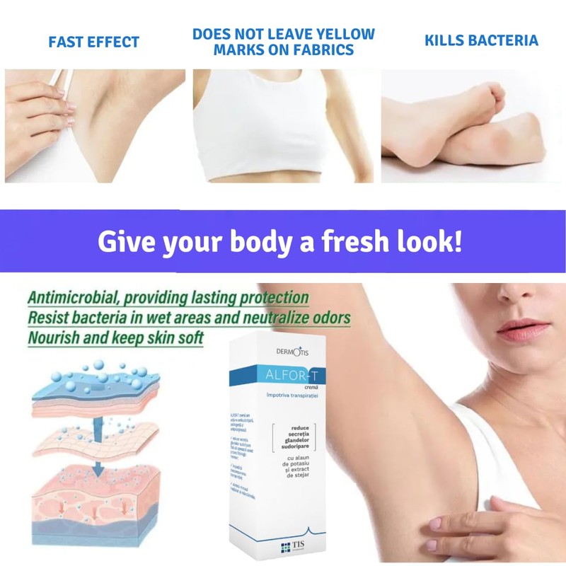 Alfor-T Creme Stop Sweat - Oversweating Armpits, Hands, Feet -