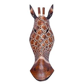 WoUnru Giraffe 50 cm Wooden Mask from Bali Wall Mask