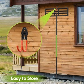 Seeutek Lawn Leveling Rake - 17” x 10” Lawn Leveler with 6.5FT Stainless Steel Handle Rakes for Lawns, 0-180° Adjustable Ground Leveler Tool for Yard, Level Soil Sand Dirt Surfaces