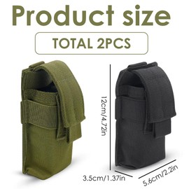 egniFurn 2-Pack Tactical Flashlight Holster Molle Durable 600D Cordura Nylon Pouch, Adjustable Holder for Duty Belt, Outdoor Camping, Hiking, Military, Police Use - Fits 4.72" Flashlights